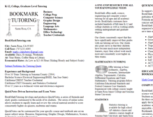 Tablet Screenshot of bookmarktutoring.com
